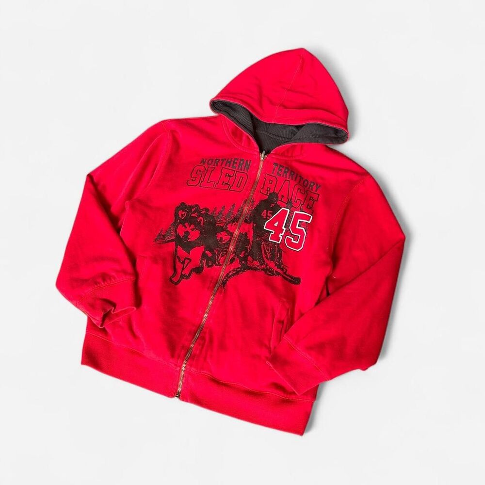 Faded Glory insane reversible vtg 90s thermal lined Y2K zip up hoodie